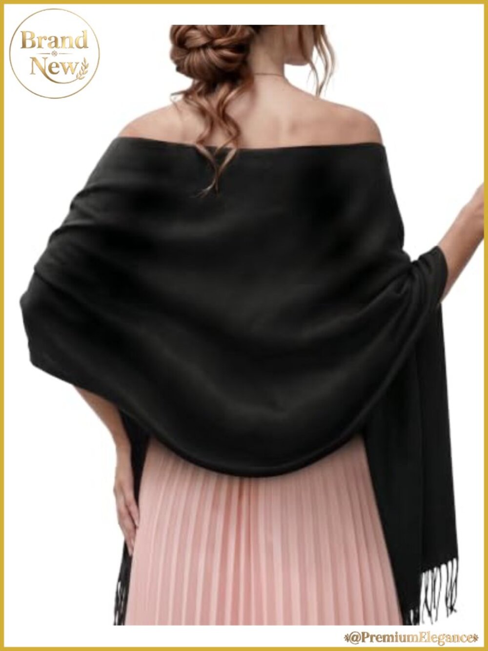 Buttery Soft Pashmina Shawl Wrap Wedding Bridal Evening Scarf Fringe